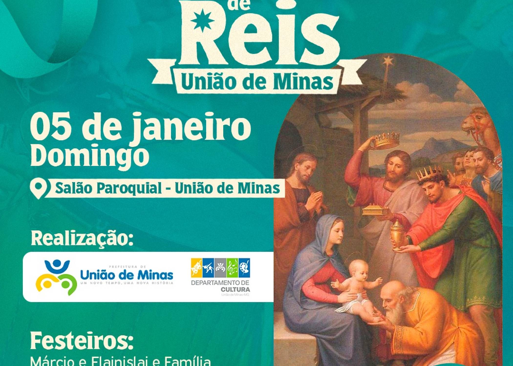 Anote na sua agenda. Nossa 3ª Festa de Reis será no domingo, dia 05 de janeiro!